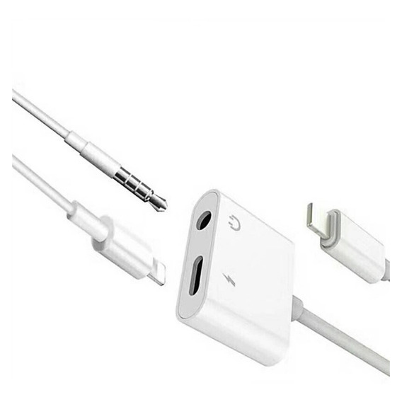 Adaptador Compatible iPhone 2 En 1, Lighting Y Audífonos 3.5