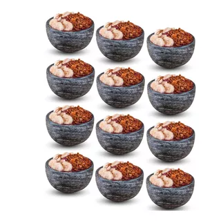 Kit 12 Cumbuca Bowl Ramekin Tigela Pedra Sabão 500 Ml 