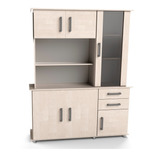 Modular Organizador Aparador 1.41m Funcional Orlandi S Color Abedul