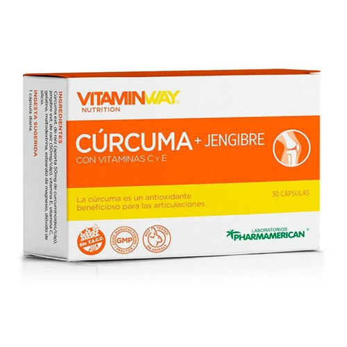 Curcuma + Jengibre Vitamina C Y E X 30 Cápsulas