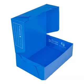 Caja Archivo Plastica Oficio 12 25x36x12cm Pack 10 Unidades Color Azul Binderplus