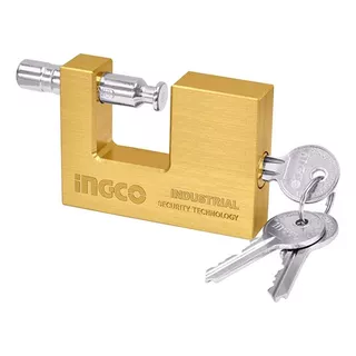 Ff Candado Seguridad 70mm Rectangular Ingco Dbbpl0702 Bronce Color Dorado