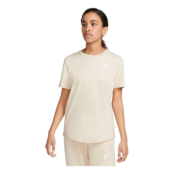 Polera Nike Sportswear Club Essentials Mujer Café