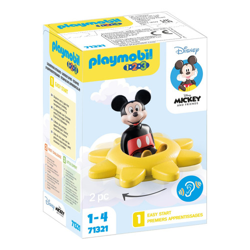 Figura Armable Playmobil 1.2.3 Disney Mickey Sol Giratorio 1+