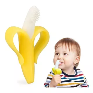 Banana Rascador De Encías Mordedor Cepillo Dientes Infantil Color Amarillo