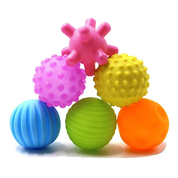 Pelotas De Goma Textura Sensorial Suaves Con Chifle Bebes