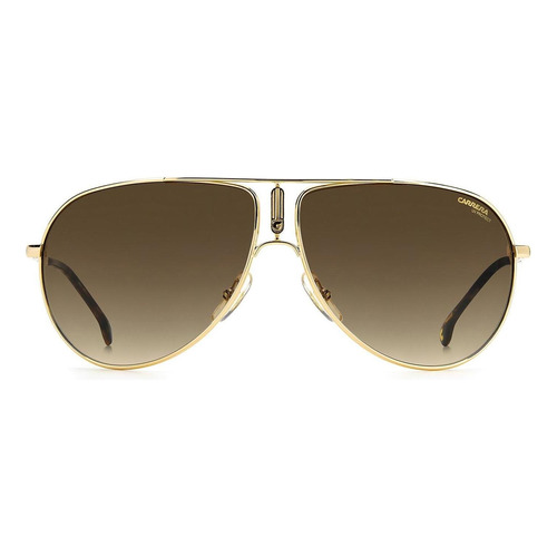 Lentes De Sol Carrera Gipsy65 J5gha Café/carey Para Hombre Color de la lente Café degradado Color de la varilla Oro/Carey Color del armazón Oro Diseño Piloto