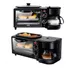 Horno Electrico 3 En 1 Maquina Cafetera Sarten Horno Plancha Negro