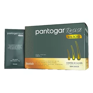 Pantogar Resist Silício Sem Sabor Com 30 Sachês De 10g Cada