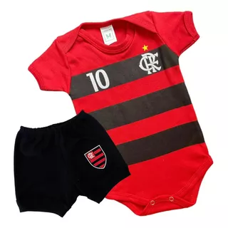 Body Bebe Infantil Mesversario Tematico Futebol Flamengo 