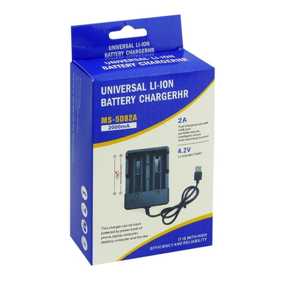 Cargador De Pilas Usb Ajustable 4.2 Volt 18650  26650 