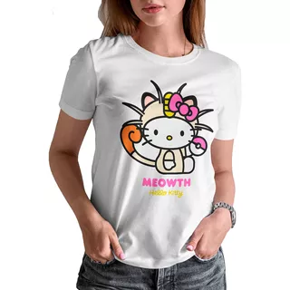 Blusa / Playera Hello Kitty Pokémon Meowth Para Mujer N0#3