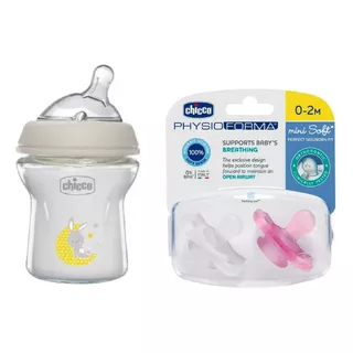 Set Recien Nacido Chicco 1 Mamadera 150ml Vidrio 2 Chup Nena