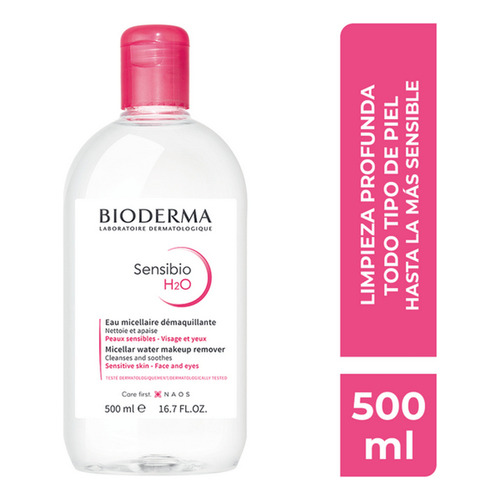 Desmaquillante agua micelar Bioderma Sensibio H2O para piel sensible, normal a mixta por unidad - volumen de la unidad de 500mL