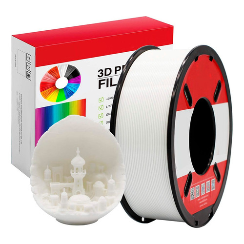 Filamento Pla Impresión 3d 1.75 Mm Alta Precisión 1 Kg Blnco Color Blanco