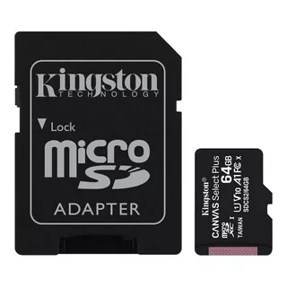 Tarjeta De Memoria Kingston Sdcs2  Canvas Select Plus Adaptador Sd 64gb