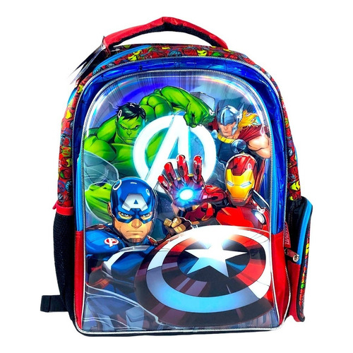 Mochila Escolar Marvel Avengers Capitan America Color Azul