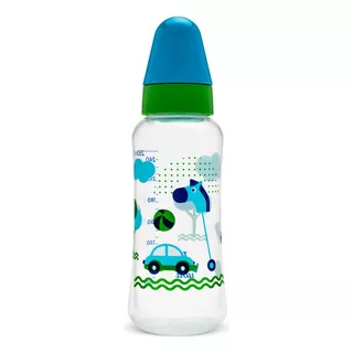 Mamadeira Infantil 250ml Bico Silicone Viva Nenny-lolly Cor Azul