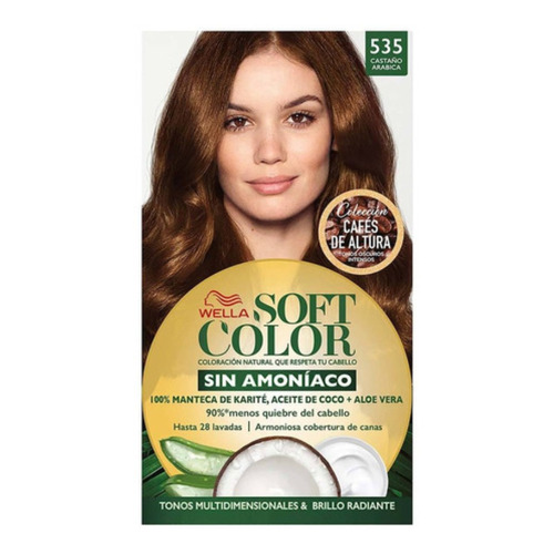 Kit Tinta Wella Professionals  Soft color Tinte de cabello tono 535 castaño arábica para cabello