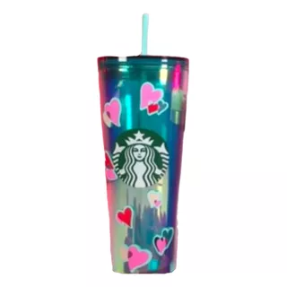 Vaso Starbucks San Valentín Acrílico Stickers Corazones