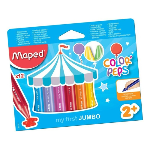 Maped Crayones De Cera X12 Color Peps Jumbo 861311