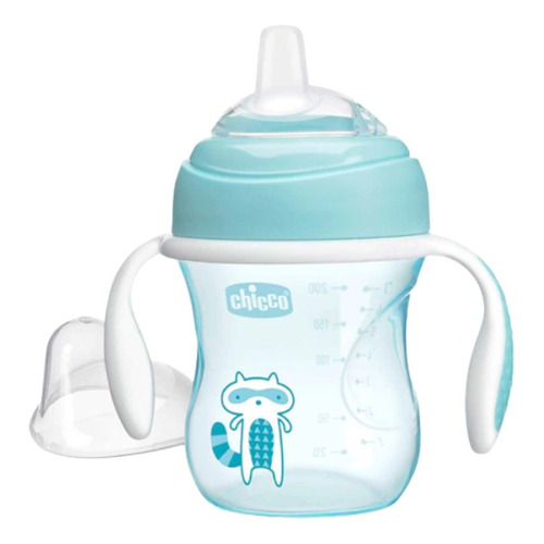 Vaso para bebés con aza antiderrame Chicco Transition Cup de Passarinha color azul de 200mL