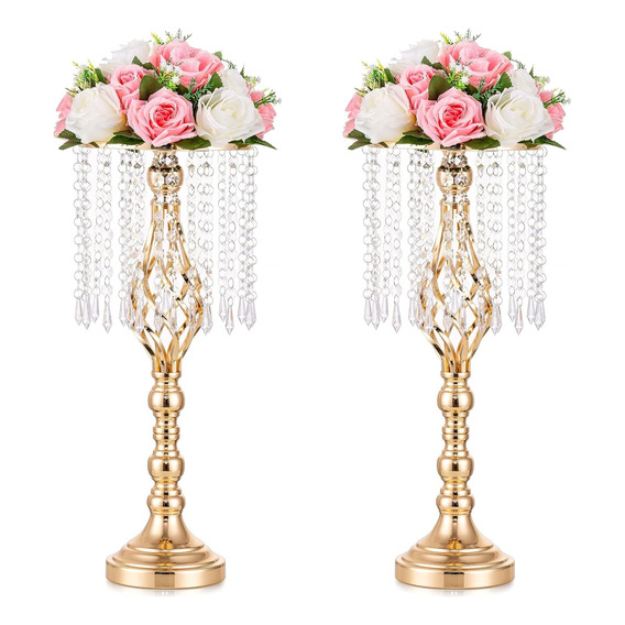 Base Soporte Portaflores Velas Metal Decora Fiesta Boda 2pcs