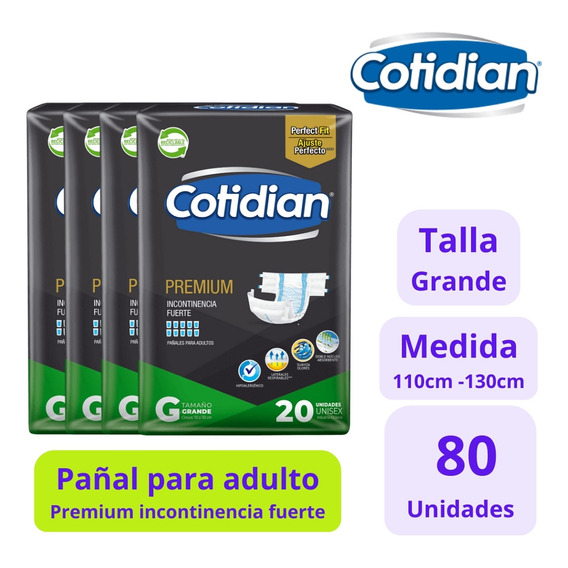 Cotidian Premium Pañales Adulto Inc.fuerte Talla G - 4x20uds