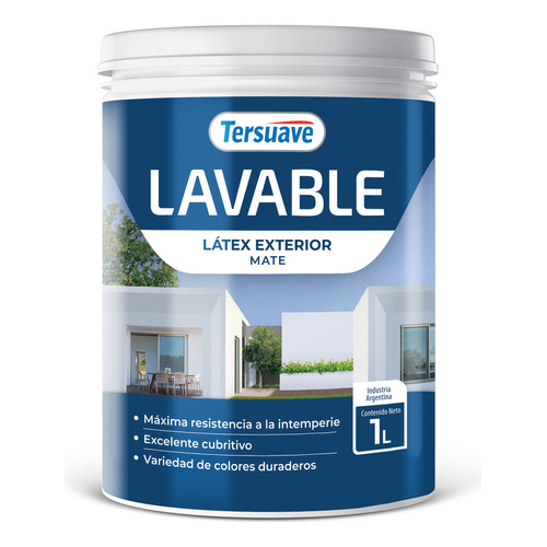 Pintura Tersuave Latex Lavable Exterior 1 Lt.  Color Gris Acero