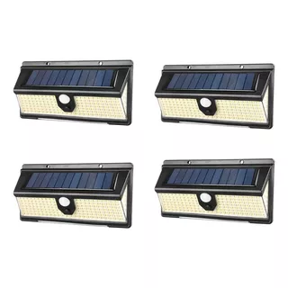 4pack Lampara Recargable Solar 190 Leds Sensor De Movimiento