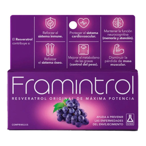 Framintrol Resveratrol Antioxidante 60 Comprimidos Sabor Sin sabor