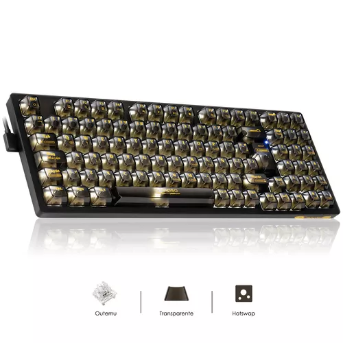 AULA Teclado mecánico para juegos de PC con cable al 60 % RGB, mini  teclados compactos programables para juegos, teclado de oficina portátil  60%