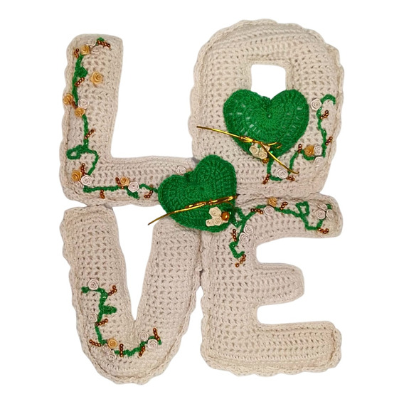 Guirnalda Love Crochet Cartel Letras Bordadas