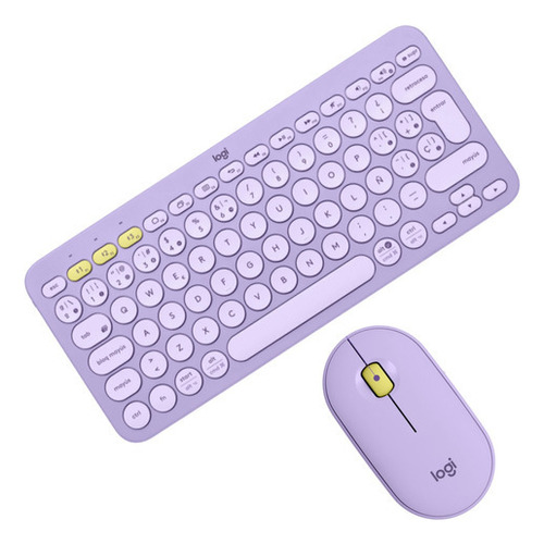 Combo Logitech: Teclado K380 + Mouse Pebble M350 Color Lavanda