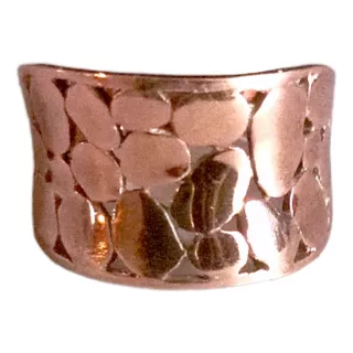 Anillo Mujer Plata 925 Ionizado Rosa Solido Tallado A Mano