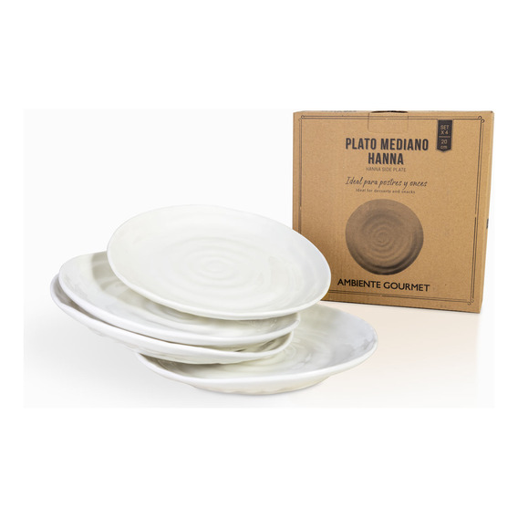 Plato Mediano Hanna 20cm Setx4 Ambiente Gourmet