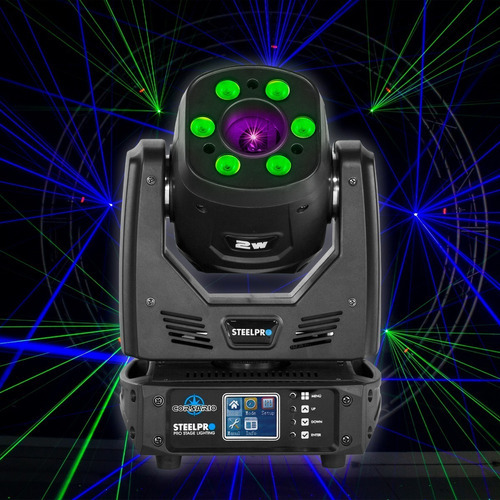 Cabeza Movil 2 En 1 Laser 2w Rgb + 6 Wash 10w Rgbw Steelpro