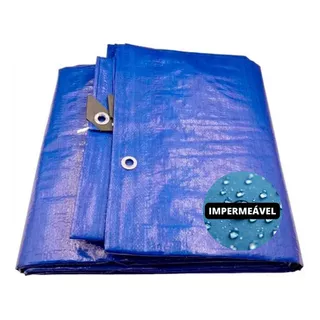 Lona Plástica De Proteção Cobertura Impermeável Azul 3x4m