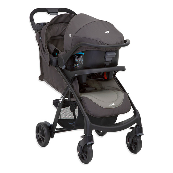 Carriola de paseo Joie Muze travel system dark pewter con chasis color negro