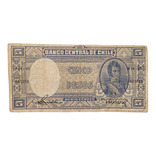 Billete Antiguo Medio Condor 5 Pesos Banco Central De Chile