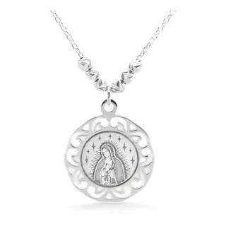 Medalla Collar Virgen De Guadalupe Plata Ley 925 Dije Joya 