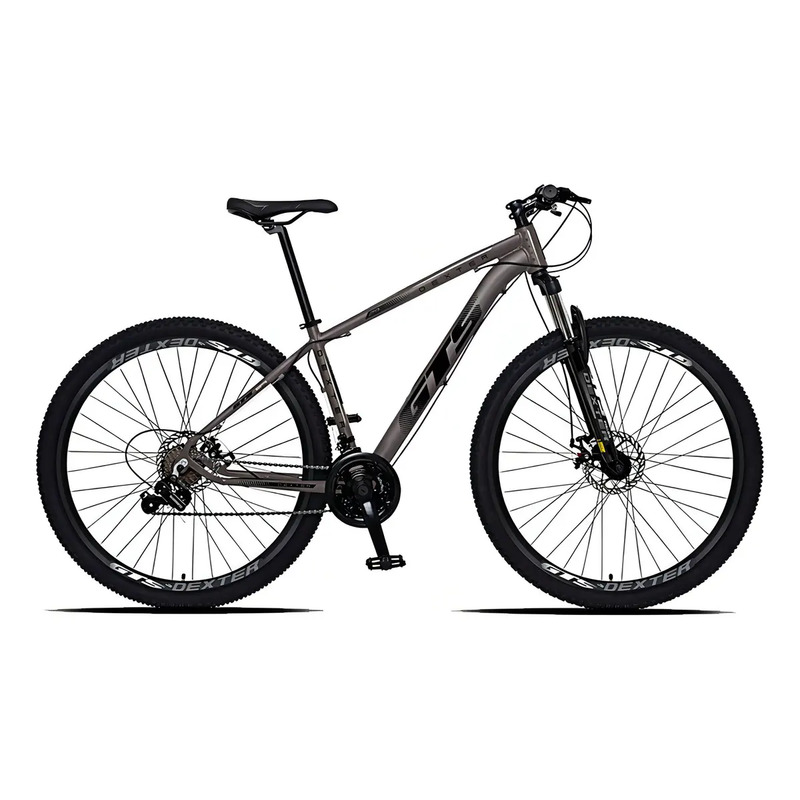Bicicleta Aro 29 Gts Dexter 24 Marchas Freio A Disco Cor Grafite Com Preto Tamanho Do Quadro 21