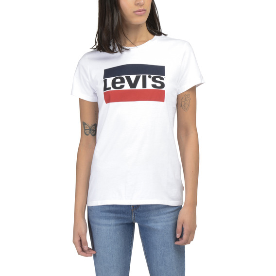 Polera Mujer Lisa Con  Sportswear Blanco Levis 29526-0094