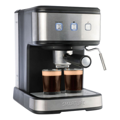 Cafetera 2 En 1 Expreso Y Capsulas Smartlife Sl-ec8501 Color Negro/Plateado