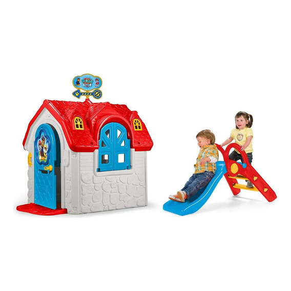 Casa Feber - Lovely House Paw Patrol + Tobogán Color Gris