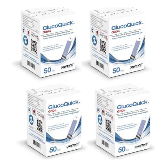 Tirillas Glucoquick G30a X 200 Color Blanco