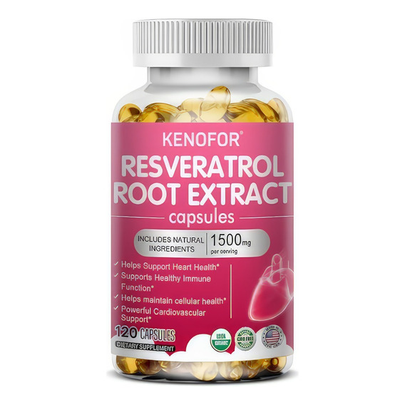 Resveratrol 1500 Mg Root Extract Y Té Verde  120 Cápsulas