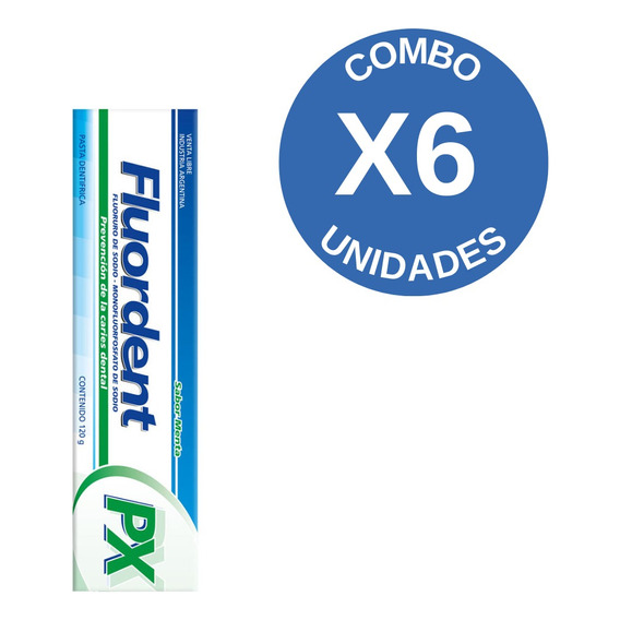 Combo X6 Fluordent Px Pasta Dental 120 Gr