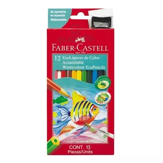 Lápices De Colores Faber Castell Acuarelables X12 Ecolápiz +