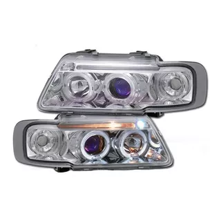 Faros De Lupa + Led Estilo Euro Cromados Audi A3 1996 - 2000